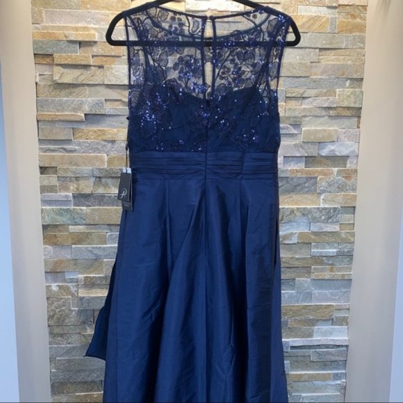 Adrianna Papell Sequin Lace & Taffeta Ballgown - Picture 8 of 9